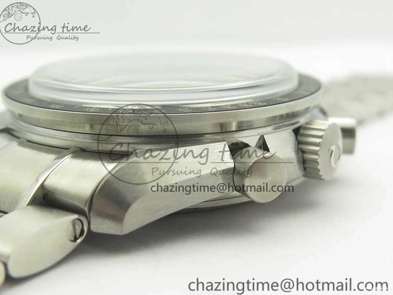 1225 ComfortFit Speedmaster SS “Speedy Tuesday” OMF Best Edition Black Dial on SS Bracelet Manual Winding Chrono Movement 7994